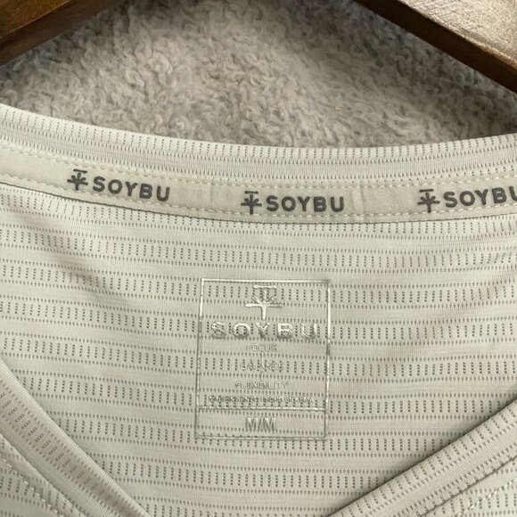 NWOT Soybu Men's M Light Grey Performance Active T-Shirt Striped - Picture 5 of 8